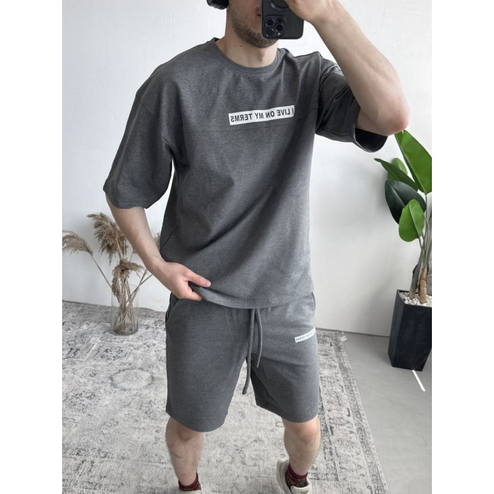Літній oversize костюм з надписом