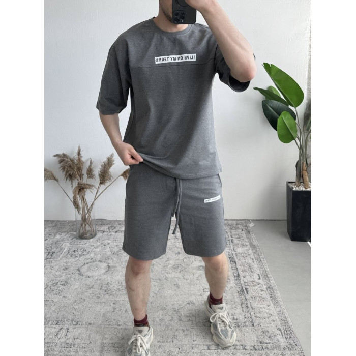 Літній oversize костюм з надписом