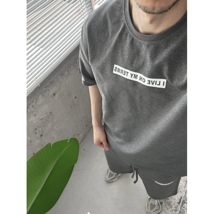 Літній oversize костюм з надписом
