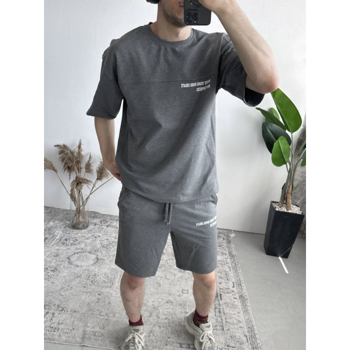 Літній oversize костюм з надписом