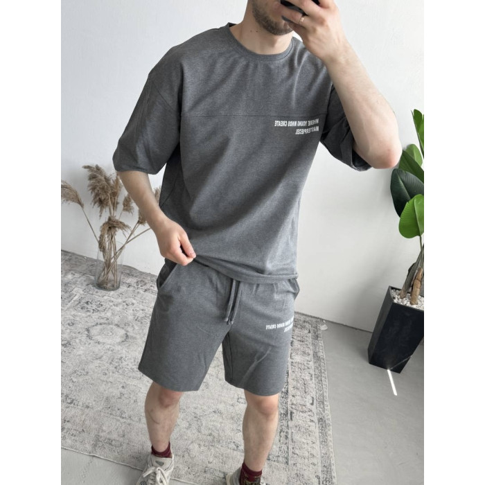 Літній oversize костюм з надписом