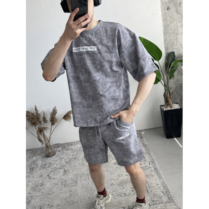 Літній oversize костюм з надписом