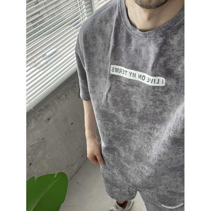 Літній oversize костюм з надписом