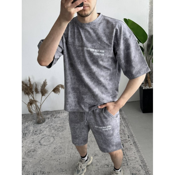 Літній oversize костюм з надписом