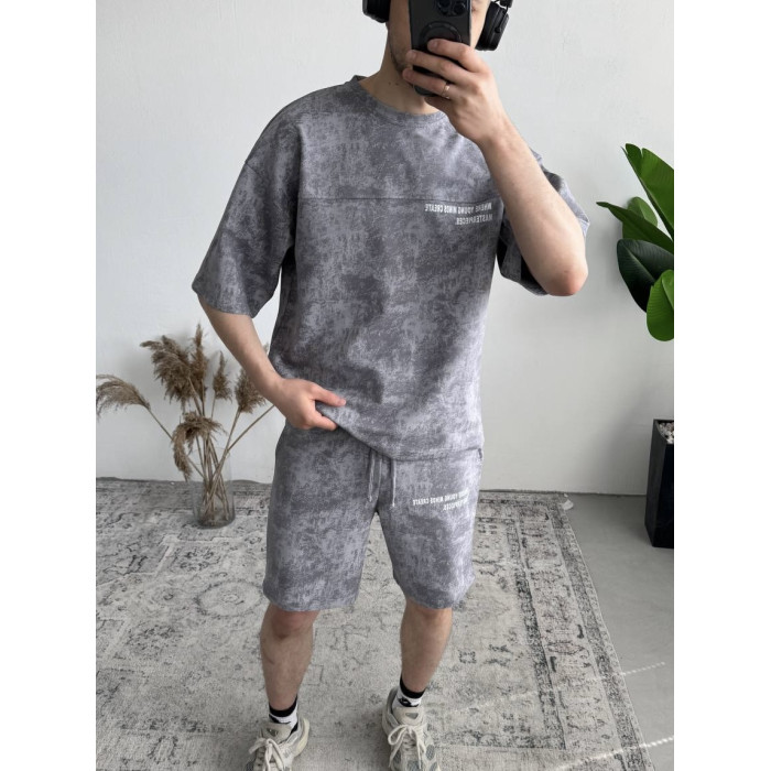 Літній oversize костюм з надписом