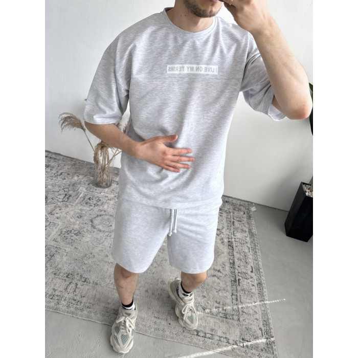 Літній oversize костюм з надписом