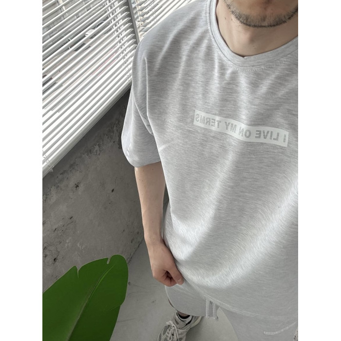Літній oversize костюм з надписом