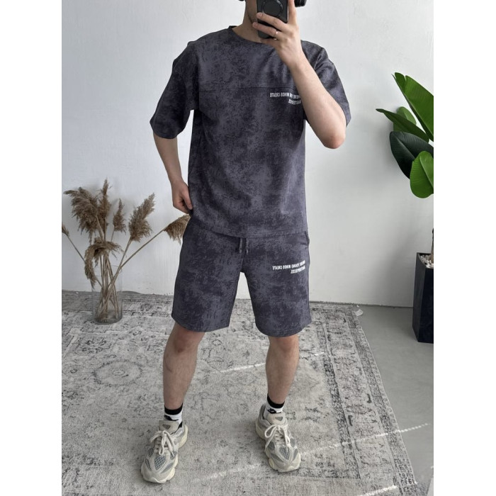 Літній oversize костюм з надписом