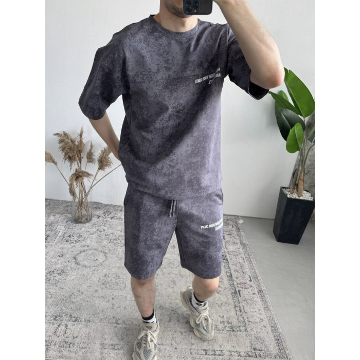 Літній oversize костюм з надписом