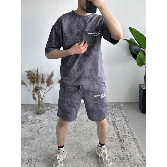 Літній oversize костюм з надписом