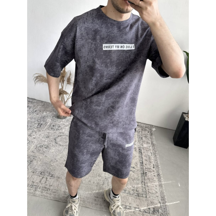 Літній oversize костюм з надписом