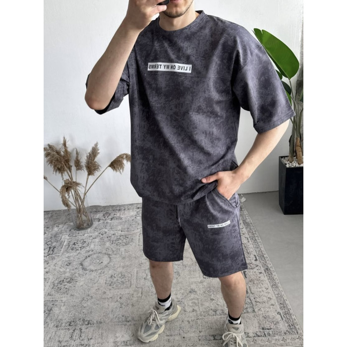 Літній oversize костюм з надписом