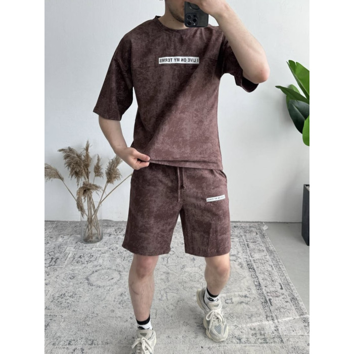 Літній oversize костюм з надписом