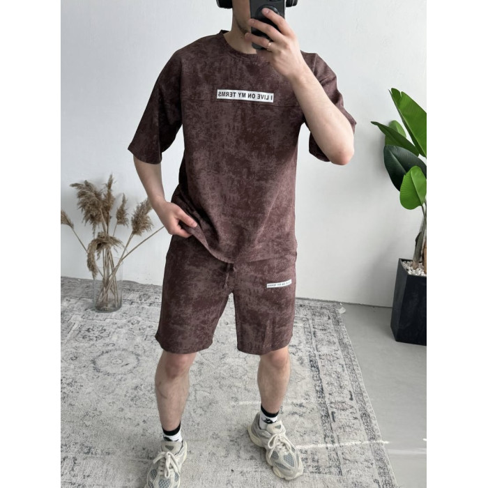 Літній oversize костюм з надписом