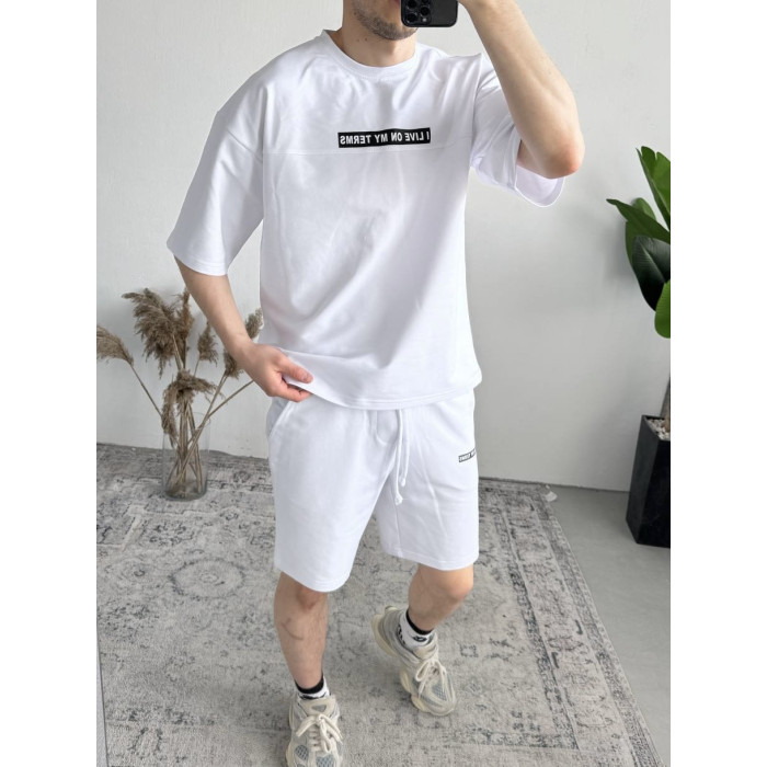 Літній oversize костюм з надписом