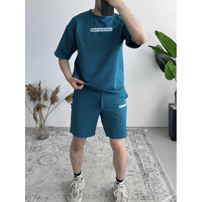 Літній oversize костюм з надписом