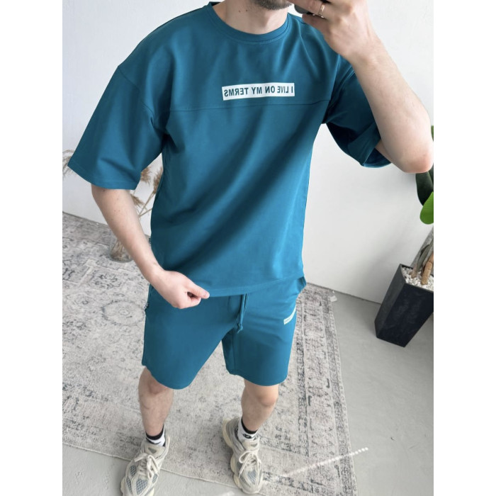 Літній oversize костюм з надписом