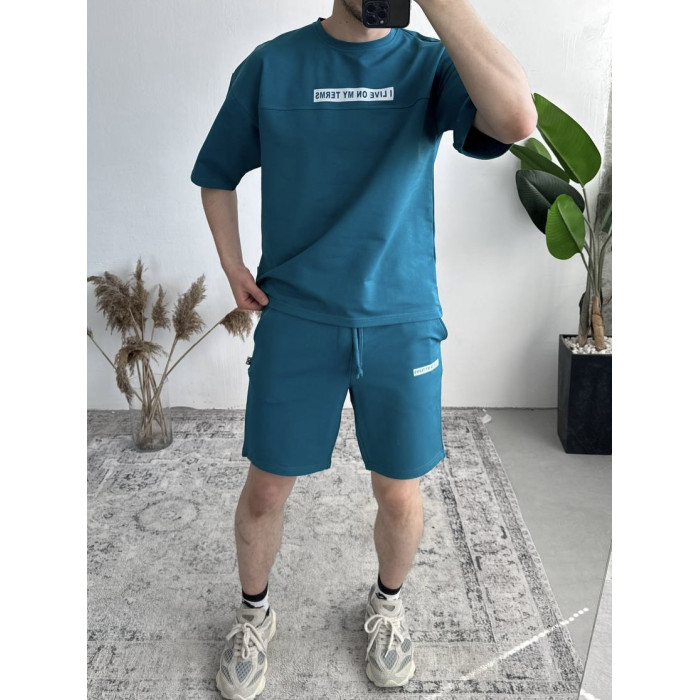 Літній oversize костюм з надписом