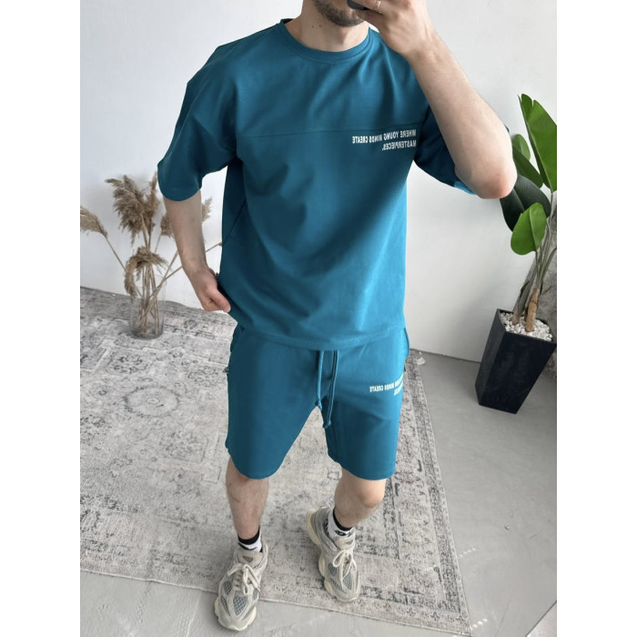 Літній oversize костюм з надписом