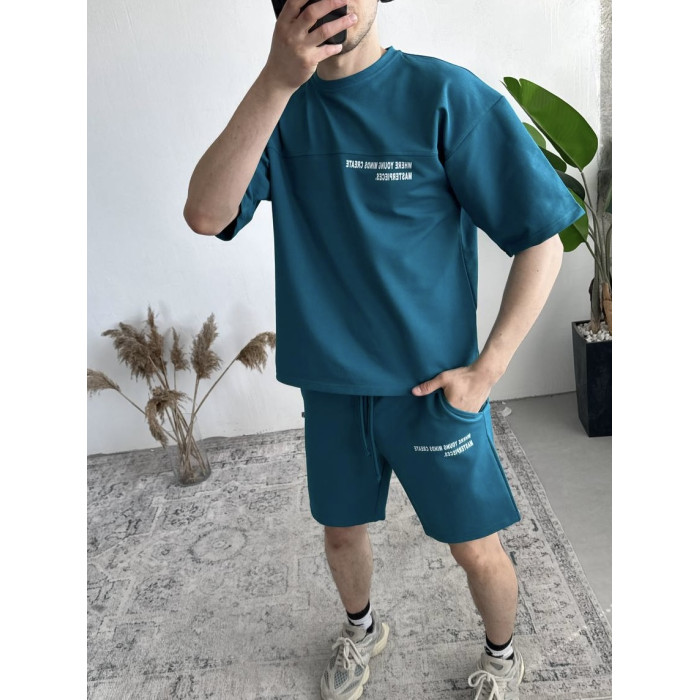 Літній oversize костюм з надписом
