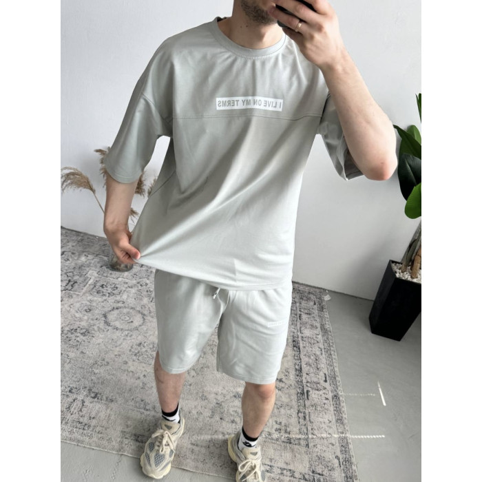 Літній oversize костюм з надписом