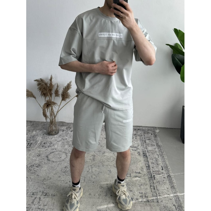 Літній oversize костюм з надписом
