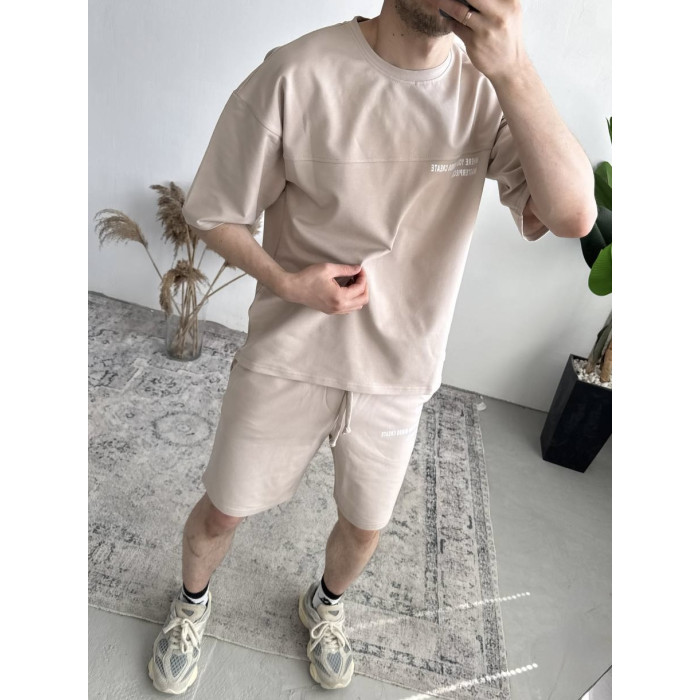 Літній oversize костюм з надписом
