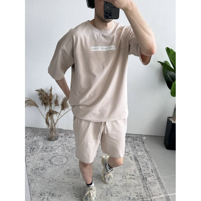 Літній oversize костюм з надписом