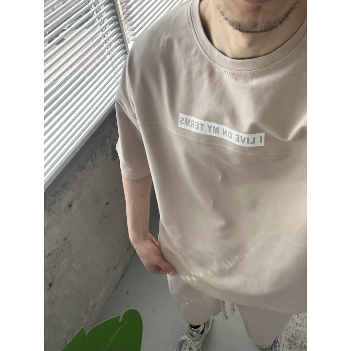 Літній oversize костюм з надписом