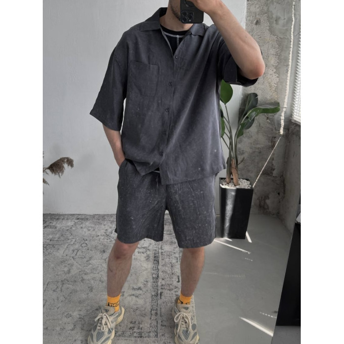 Oversize костюм з вивареної тканини