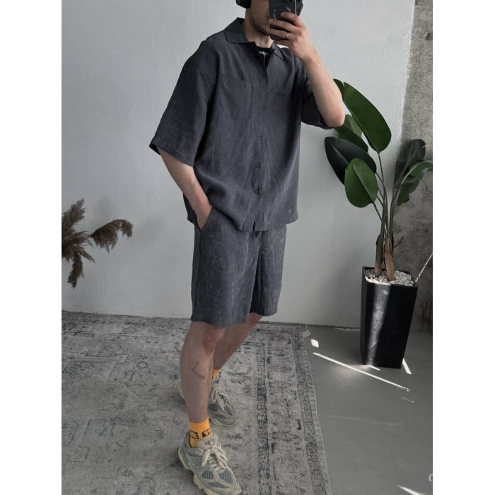 Oversize костюм з вивареної тканини