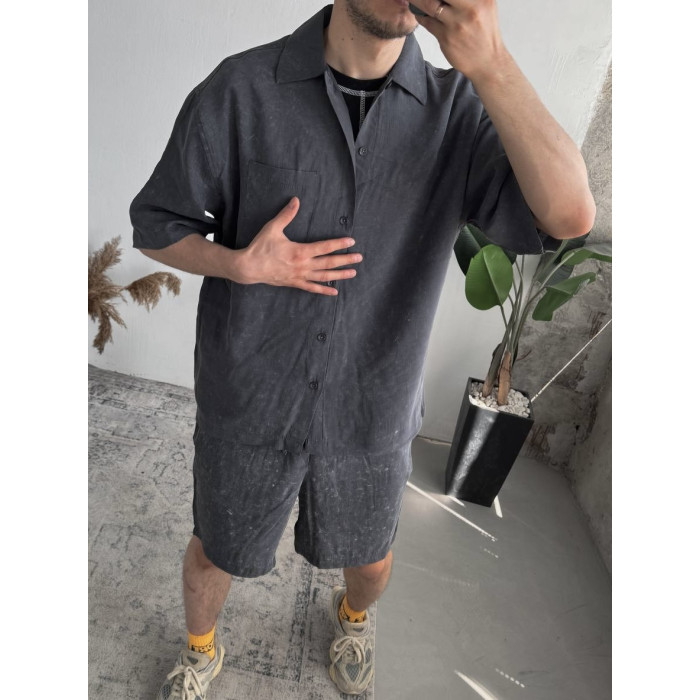 Oversize костюм з вивареної тканини