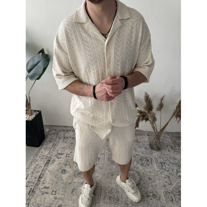 Oversize костюм з фактурної тканини