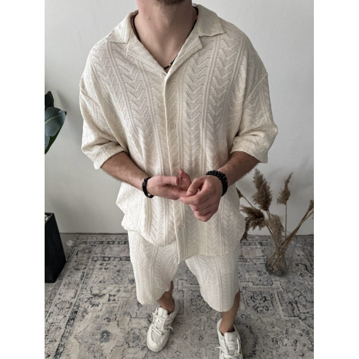 Oversize костюм з фактурної тканини
