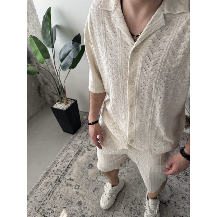 Oversize костюм з фактурної тканини