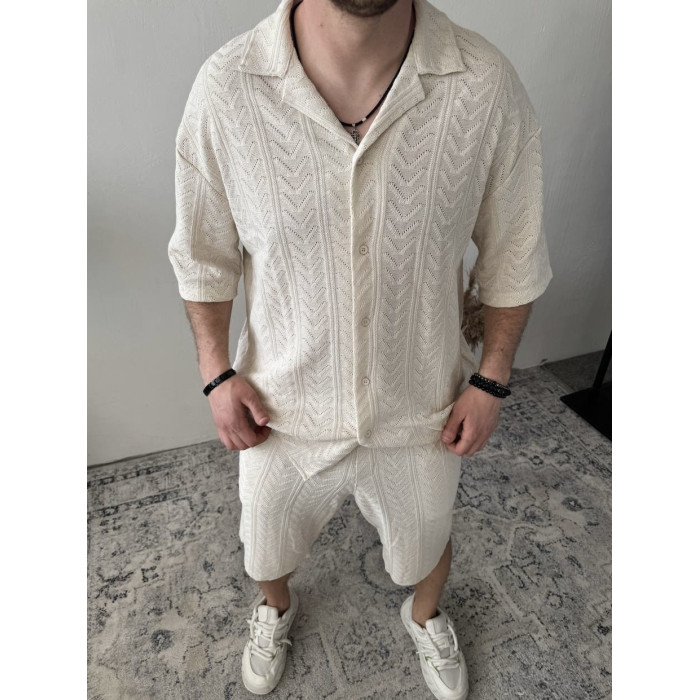 Oversize костюм з фактурної тканини