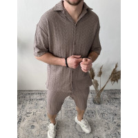 Oversize костюм з фактурної тканини