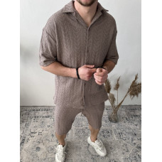 Oversize костюм з фактурної тканини