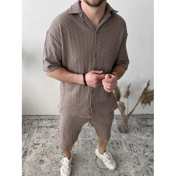Oversize костюм з фактурної тканини