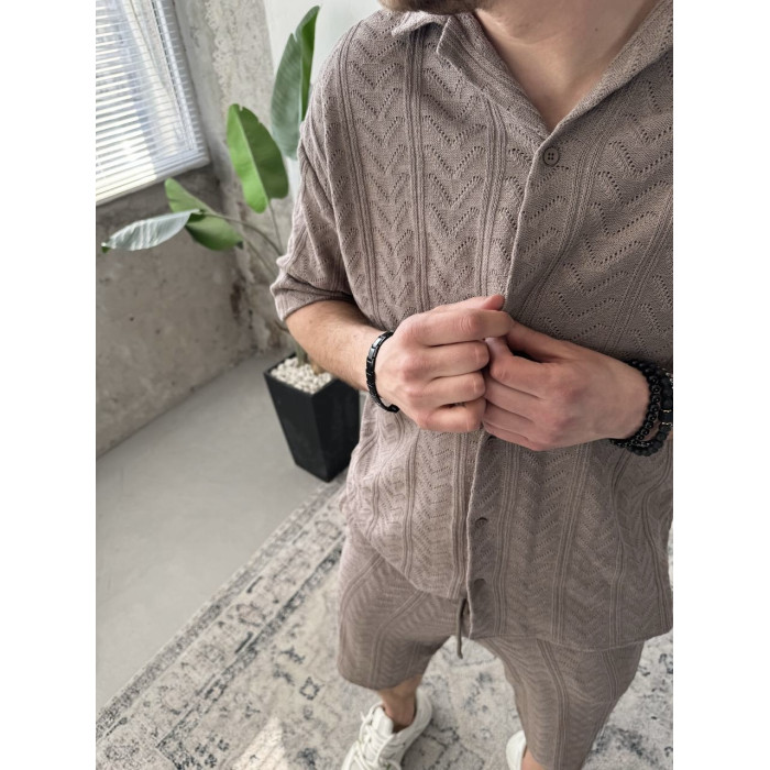 Oversize костюм з фактурної тканини