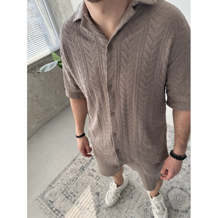 Oversize костюм з фактурної тканини