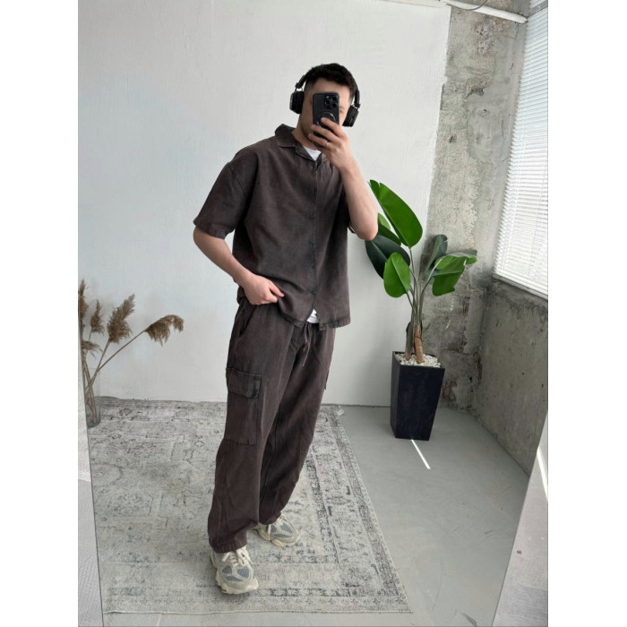 Літній oversize костюм сорочка+штани