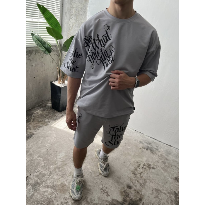 Літній oversize костюм з принтом