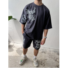 Літній oversize костюм з принтом