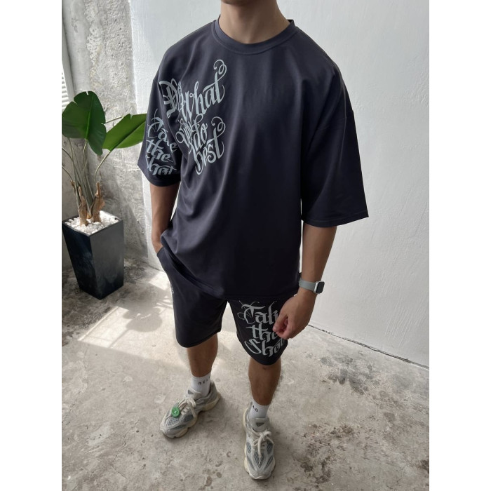 Літній oversize костюм з принтом