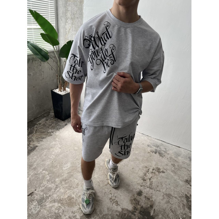 Літній oversize костюм з принтом