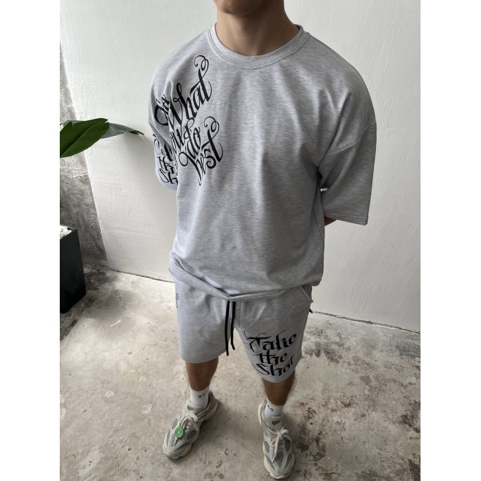 Літній oversize костюм з принтом