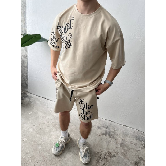 Літній oversize костюм з принтом