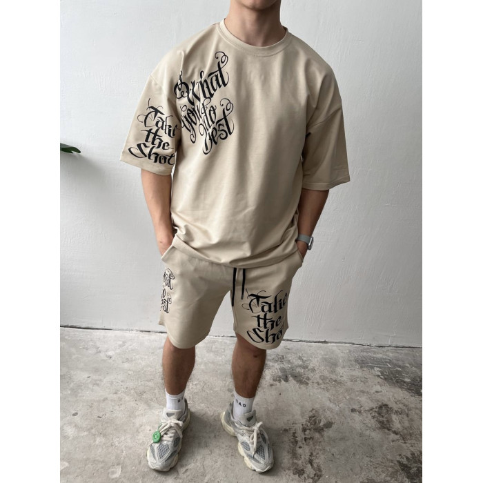 Літній oversize костюм з принтом