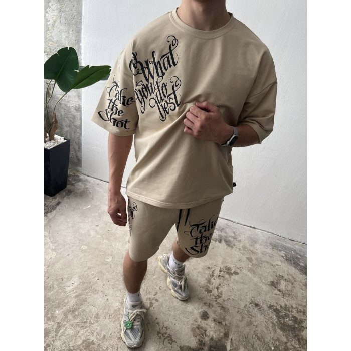Літній oversize костюм з принтом